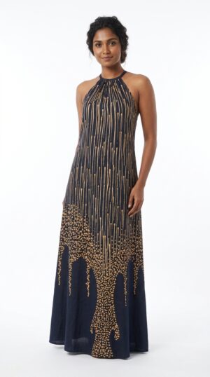 Halter Neck Back Tie Dress